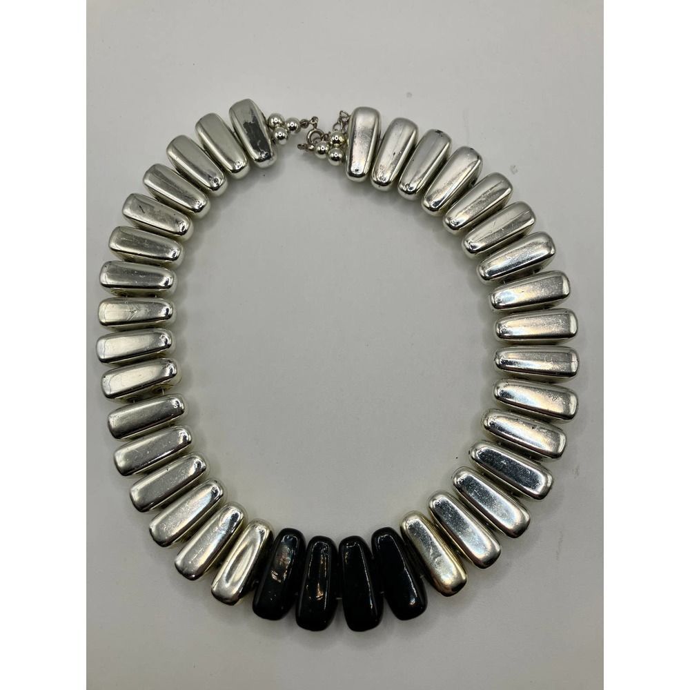 Multi-Tone Sculptural Effect Statement Necklace - image 7